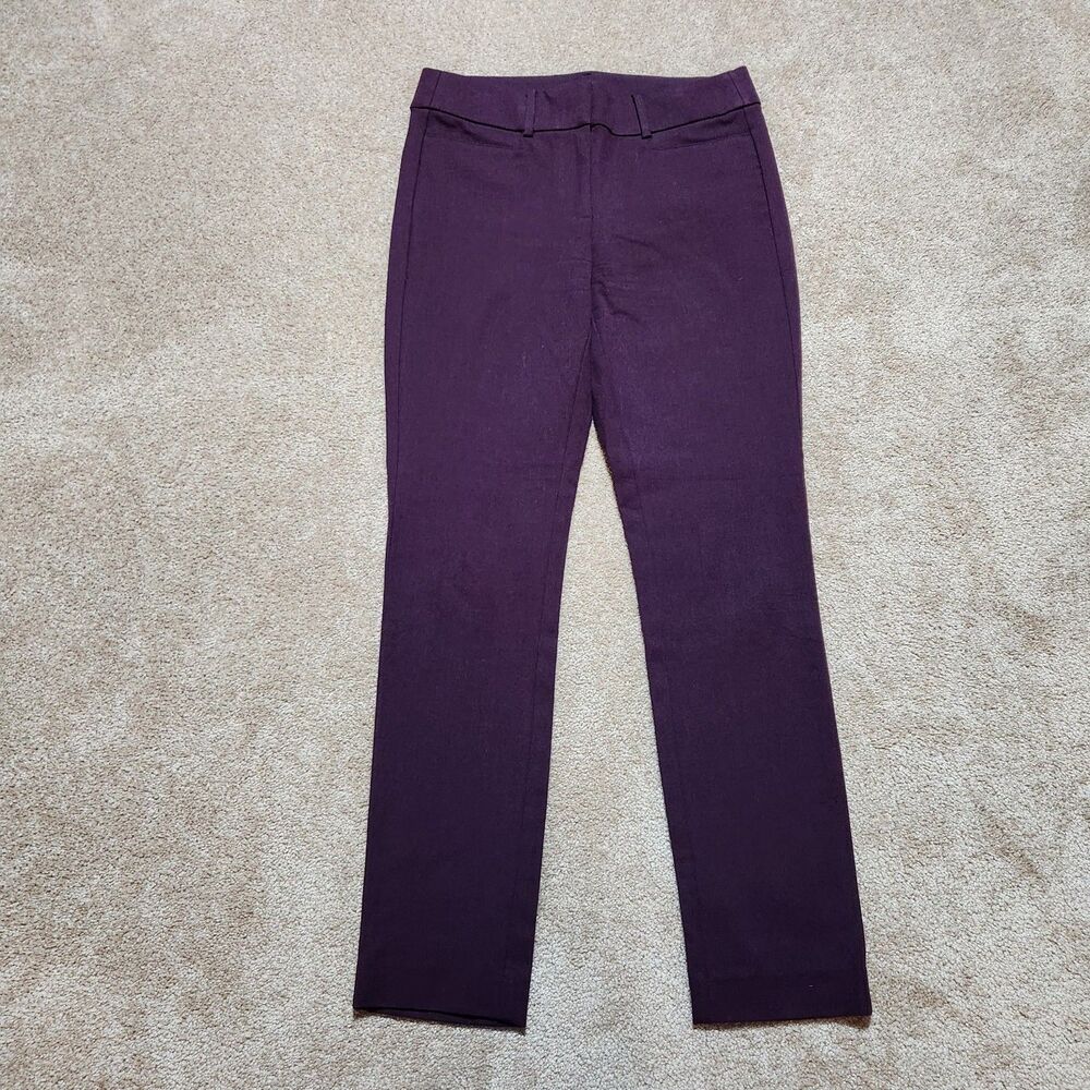 Loft Dress Pants Women 2 Dark Purple Mid Rise Skinny
